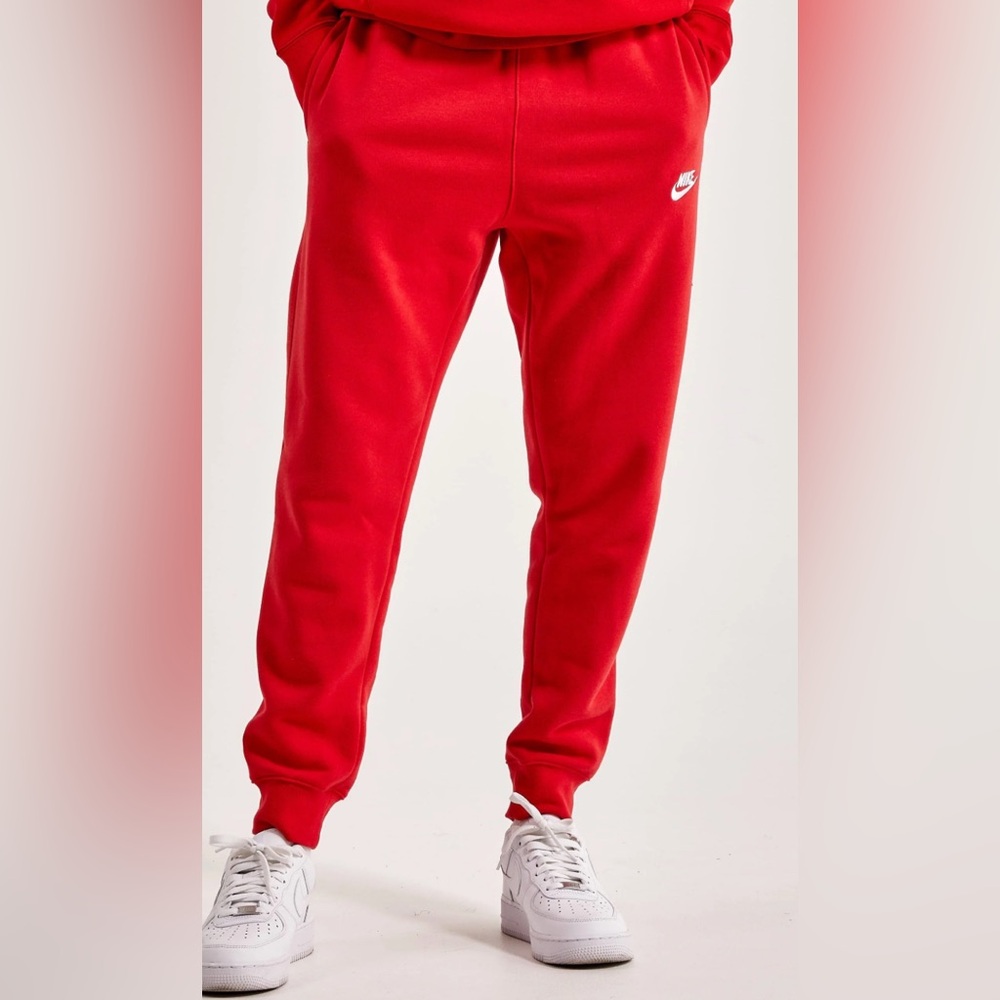 Vibrant Red Nike Fleece Joggers